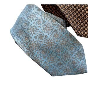 Christian Dior vintage 100% silk classic slim tie necktie 3” w blue orange